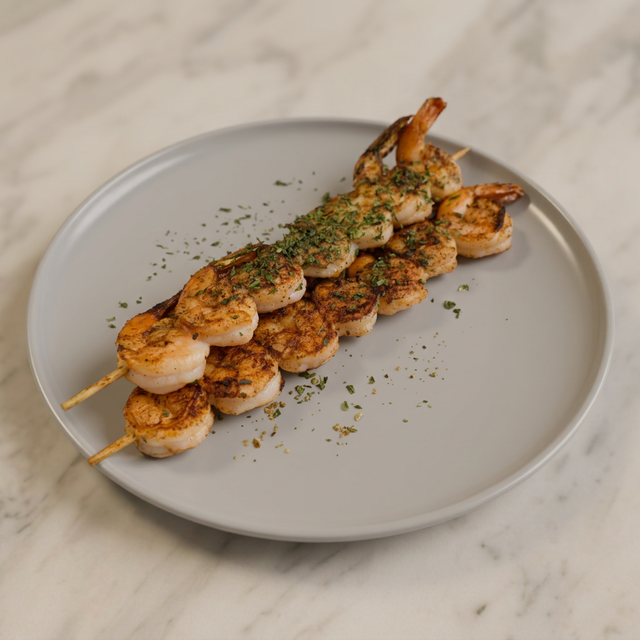 2 Shrimp Skewers.